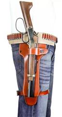 DeSantis Gunhide Mare's Leg OWB Tan Leather Fits Henry/Rossi/Winchester/Randall/